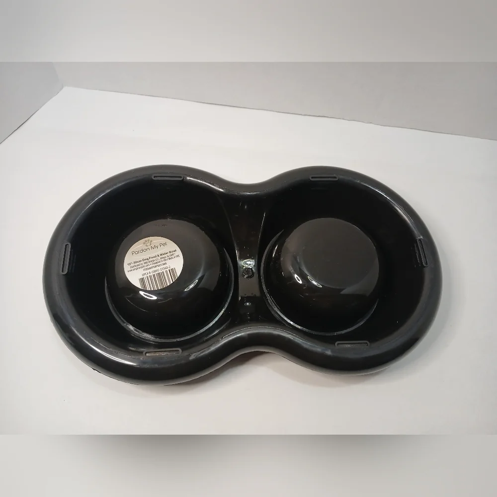 Black Double Pet Bowl
